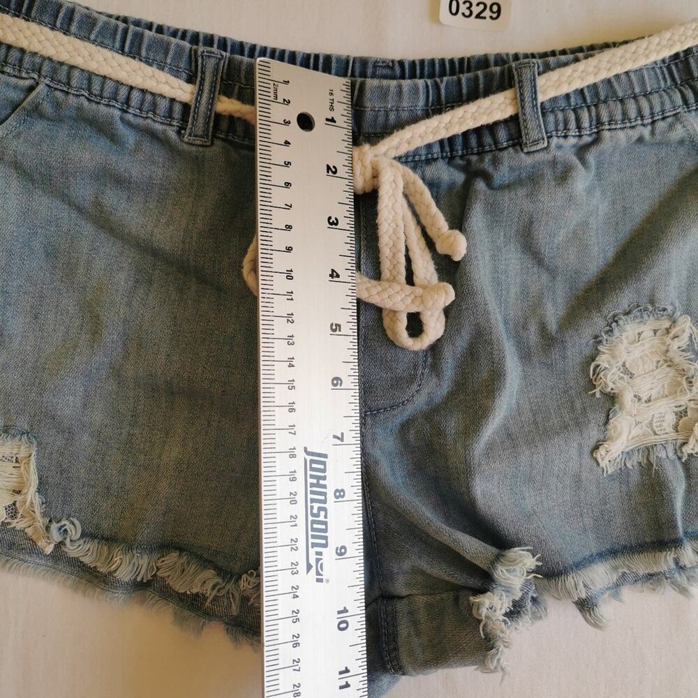 Aerie Women Summer Jean Shorts Frayed Denim size S, Blue - Picture 5 of 10